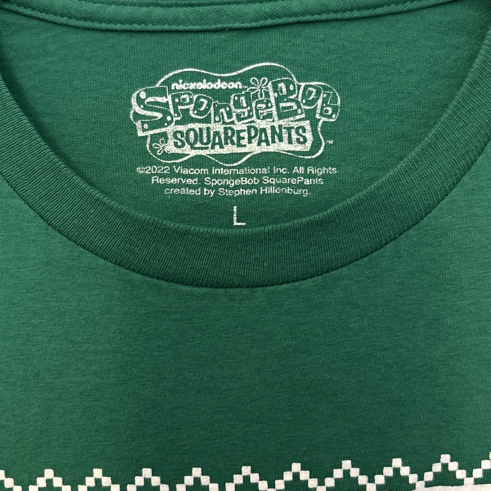 SpongeBob SquarePants Stay Chill Christmas T-Shirt Men's Large - Picture 3 of 4